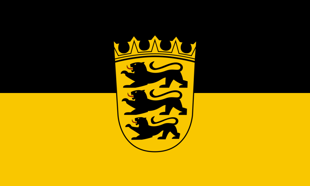 VONFAHNE Baden-Württemberg mit Wappen