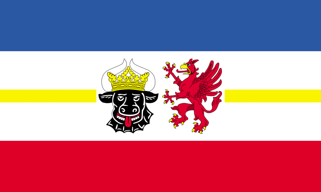 VONFAHNE Mecklenburg-Vorpommern mit Wappen