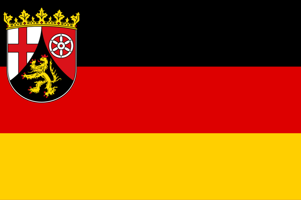 VONFAHNE Rheinland-Pfalz mit Wappen
