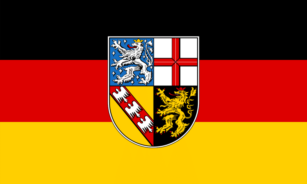 VONFAHNE Saarland mit Wappen
